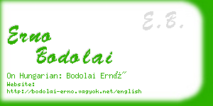 erno bodolai business card